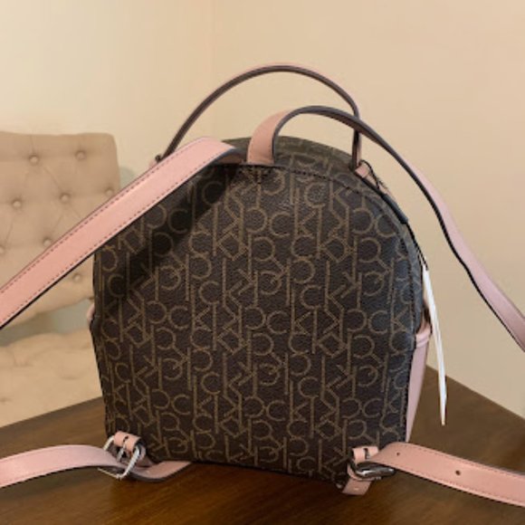 Calvin Klein Pink/Brown Fashion Backpack Purse (FREE SHIPPING!)